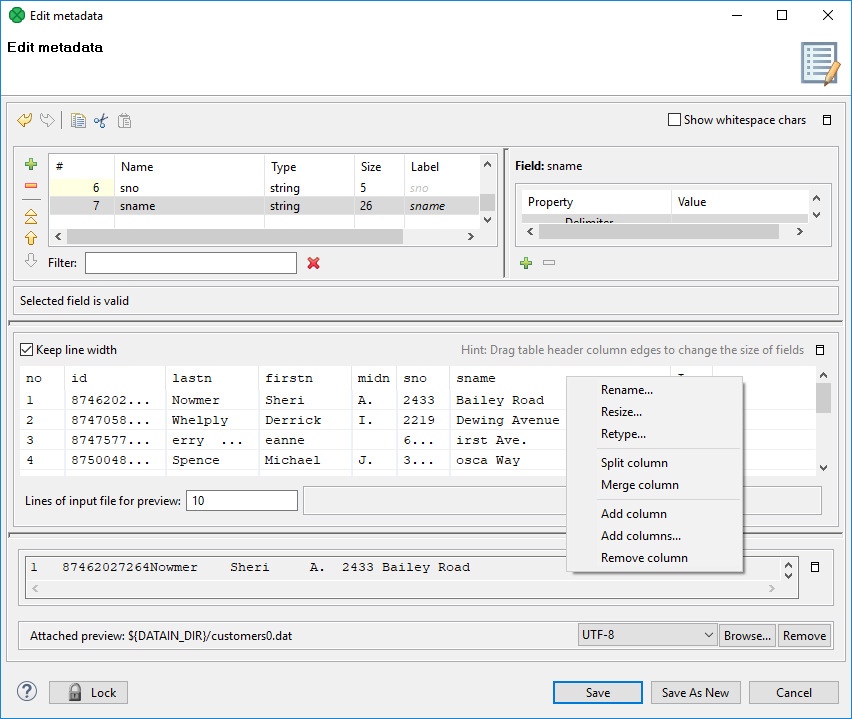 Setting Up Fixed Length Metadata