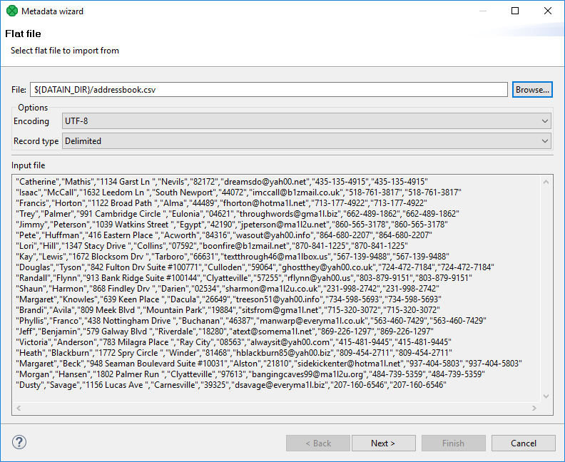 Extracting Metadata from Delimited Flat File