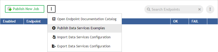 Data Services - Publishing the examples