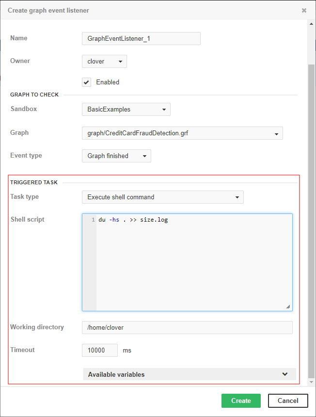 Web GUI - shell command