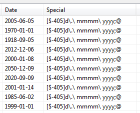 Retrieving format from a date field. Format Field was set to the "Special" field as target.