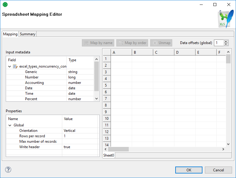 Spreadsheet Mapping Editor