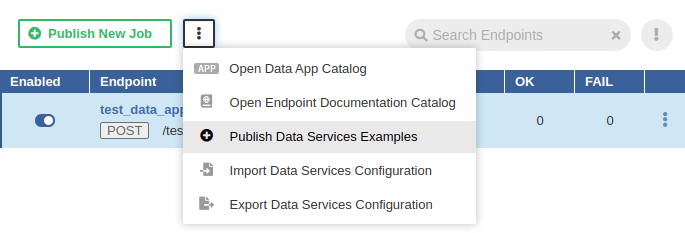Data Services - Publishing the examples