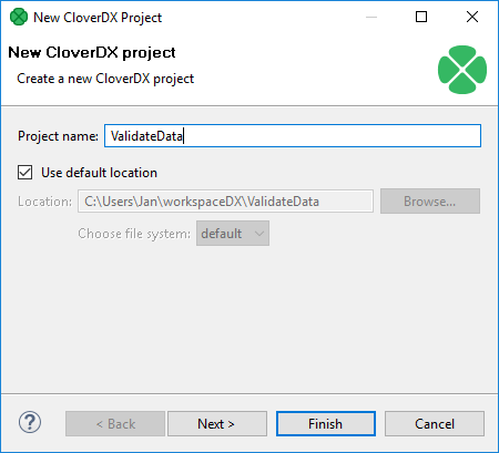 Naming a CloverDX Project