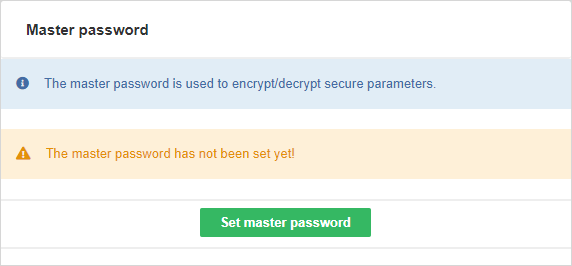 Master password initialization