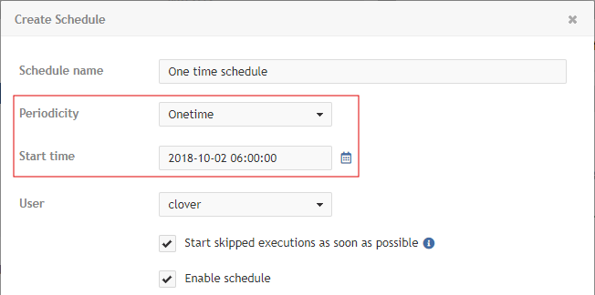Web GUI - onetime schedule form