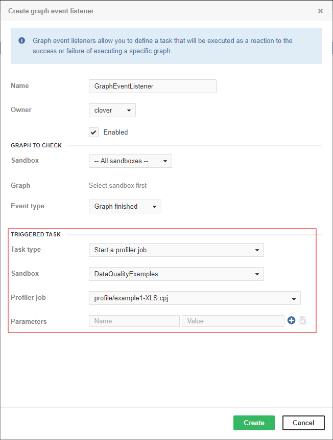 Web GUI - Profiler job execution task