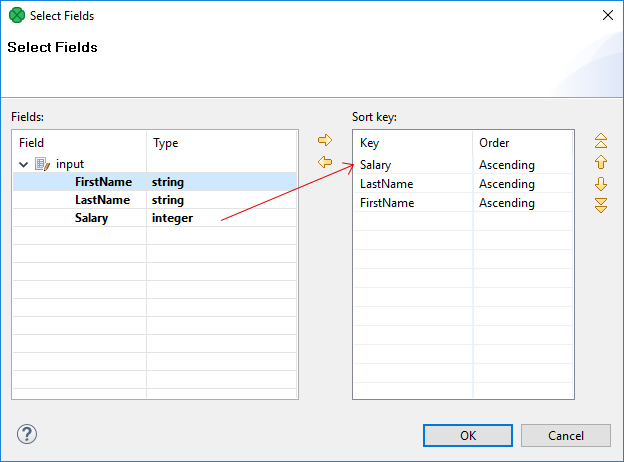 Sort Key Selection