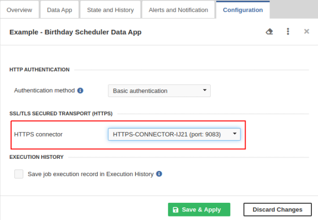 Using the HTTPS Connector in Data Service endpoint