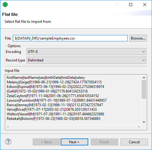 Choosing file to extract metadata from