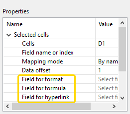 Advanced Mapping Properties - format, formula and hyperlink