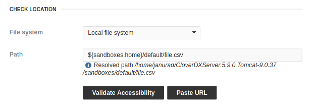 File available on local file system