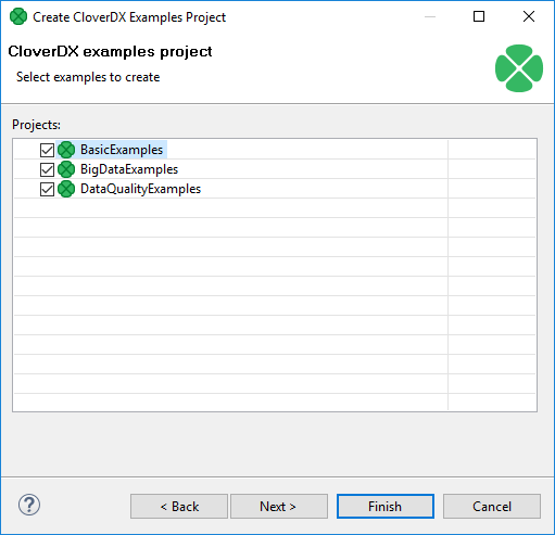 CloverDX Examples Project Wizard