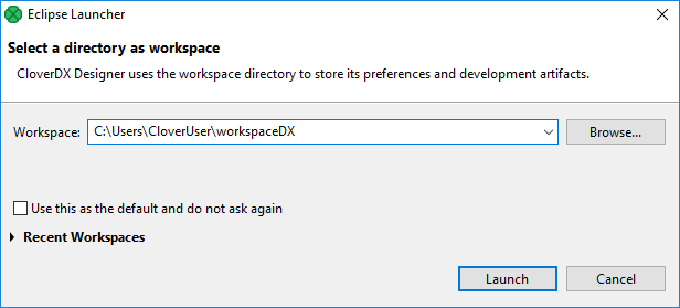 Workspace Selection Dialog