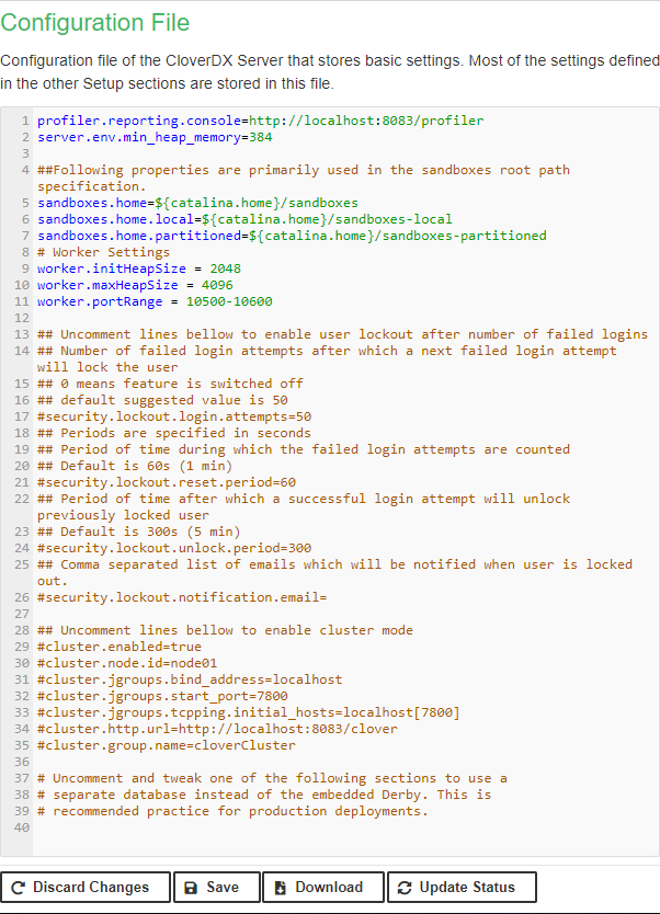 Example of the Server Configuration file