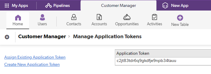 application token