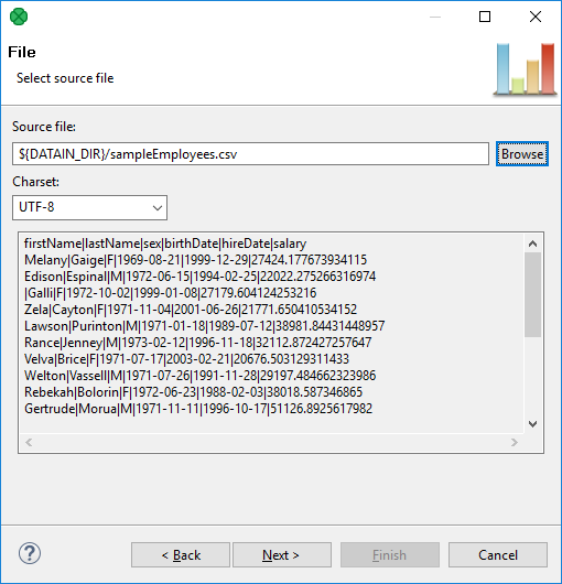 DataProfiler selectSourceFile