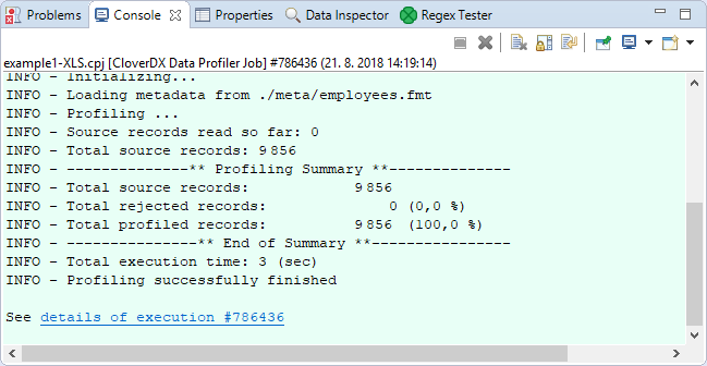 DataProfiler console