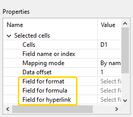 SpreadsheetDataReader advancedMappingProperties