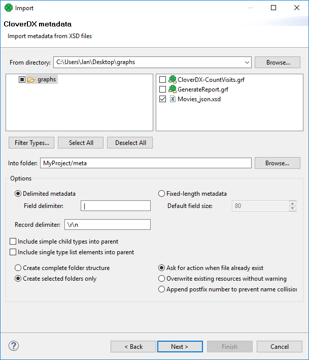 Import Metadata from XSD