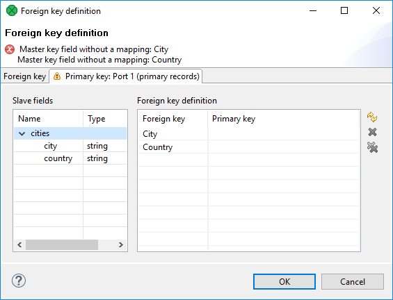 Foreign Key Definition Wizard (Primary Key Tab)