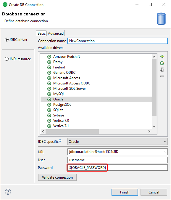 Using password from secure graph parameter