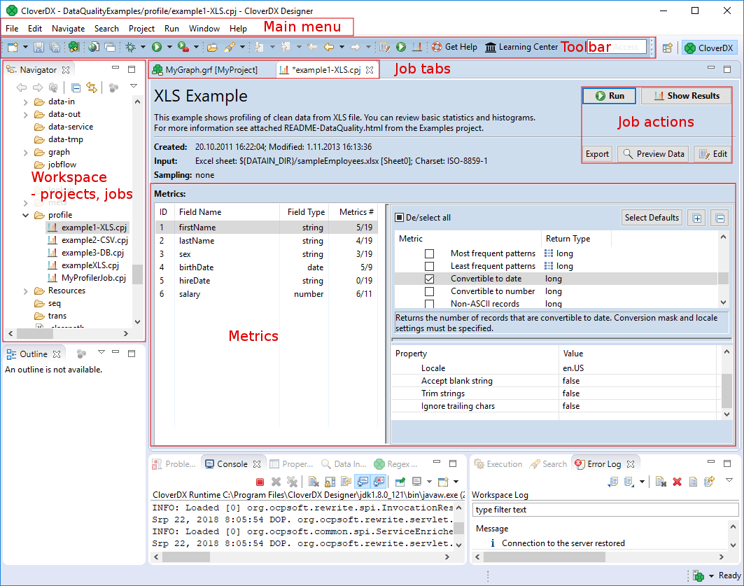 CloverDX Data Profiler GUI