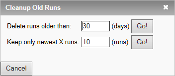 Cleanup Old Runs form