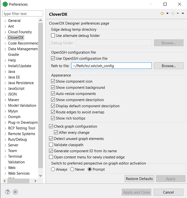 Configuration of OpenSSH file location.