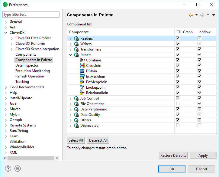 Removing Components from the Palette