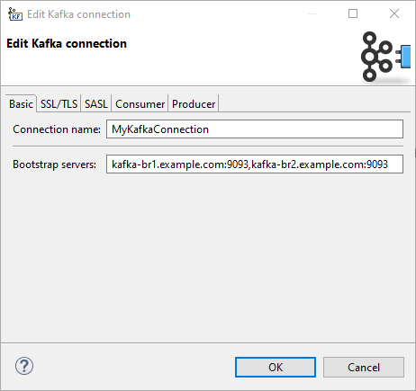 Kafka connection dialog - Basic tab