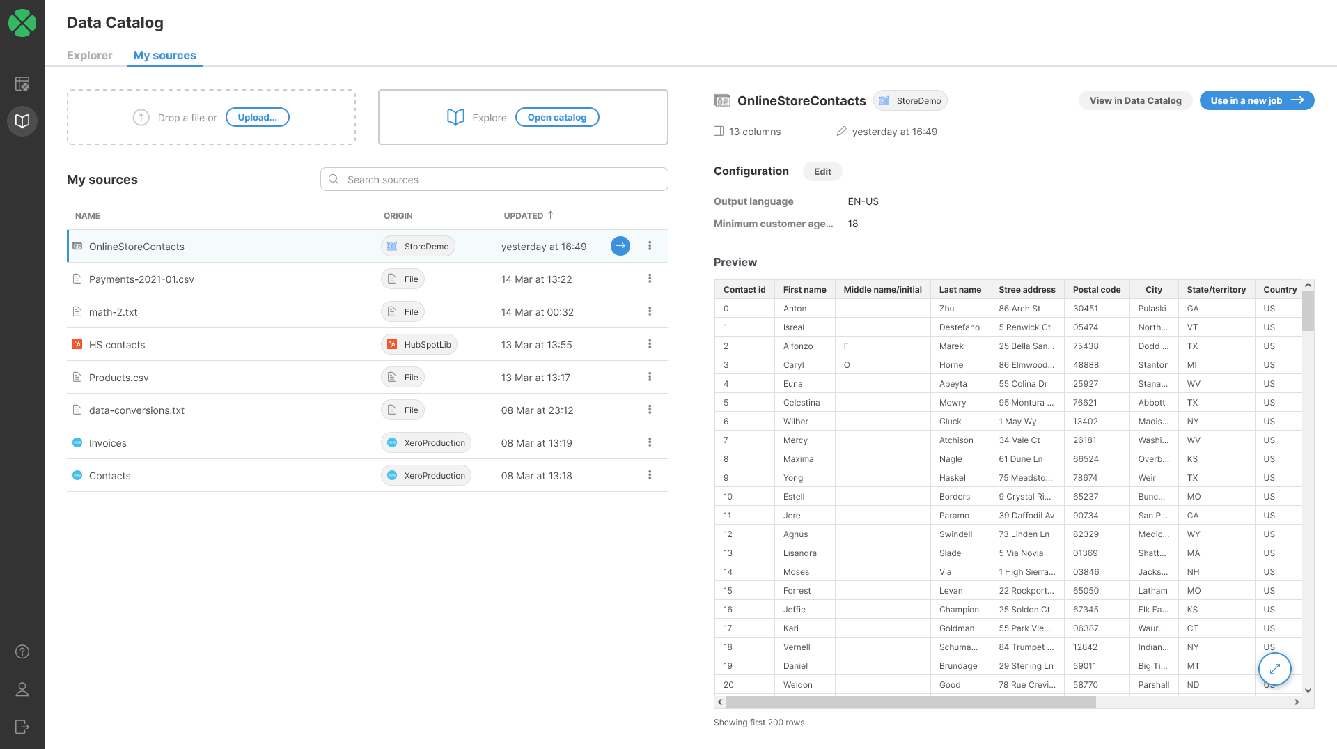 data catalog my sources