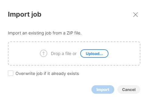 import job message