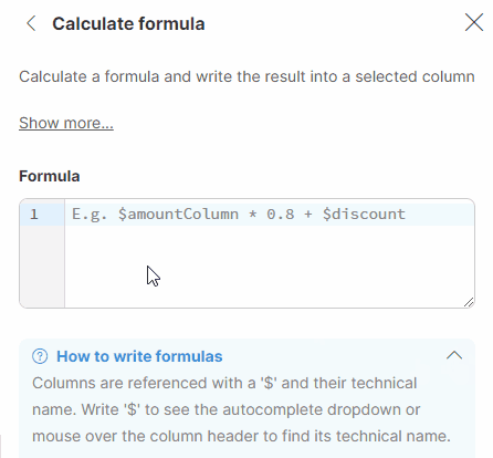 calculate formula example