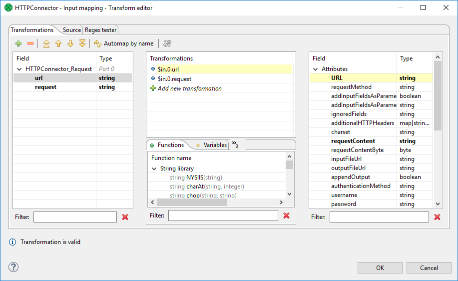 HTTPConnectorComponent inputMapping