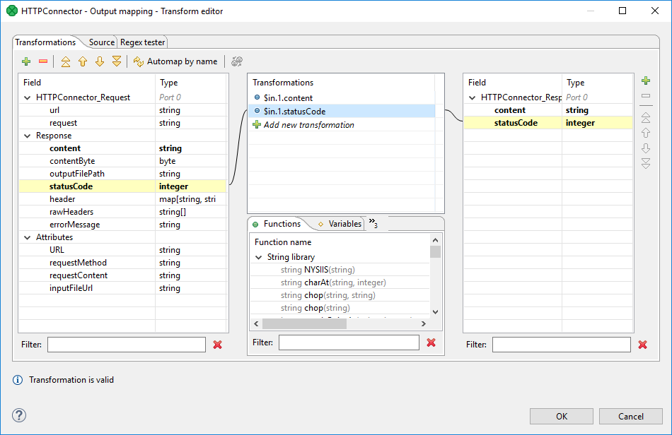 HTTPConnectorComponent outputMapping