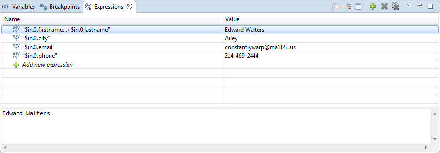 ctl debug expressions view