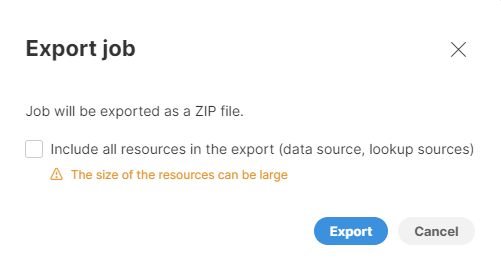 export job message