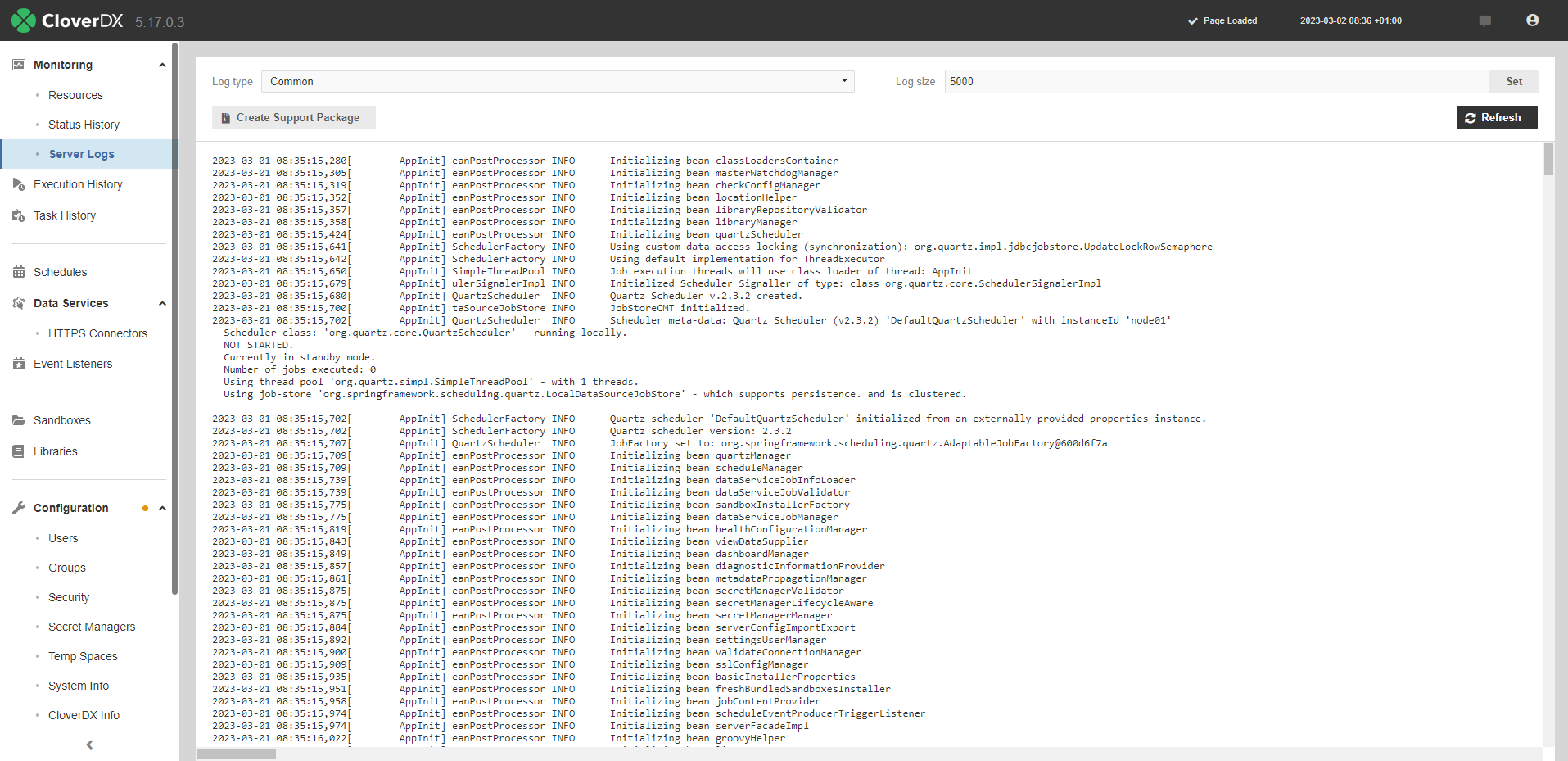 monitoring server logs