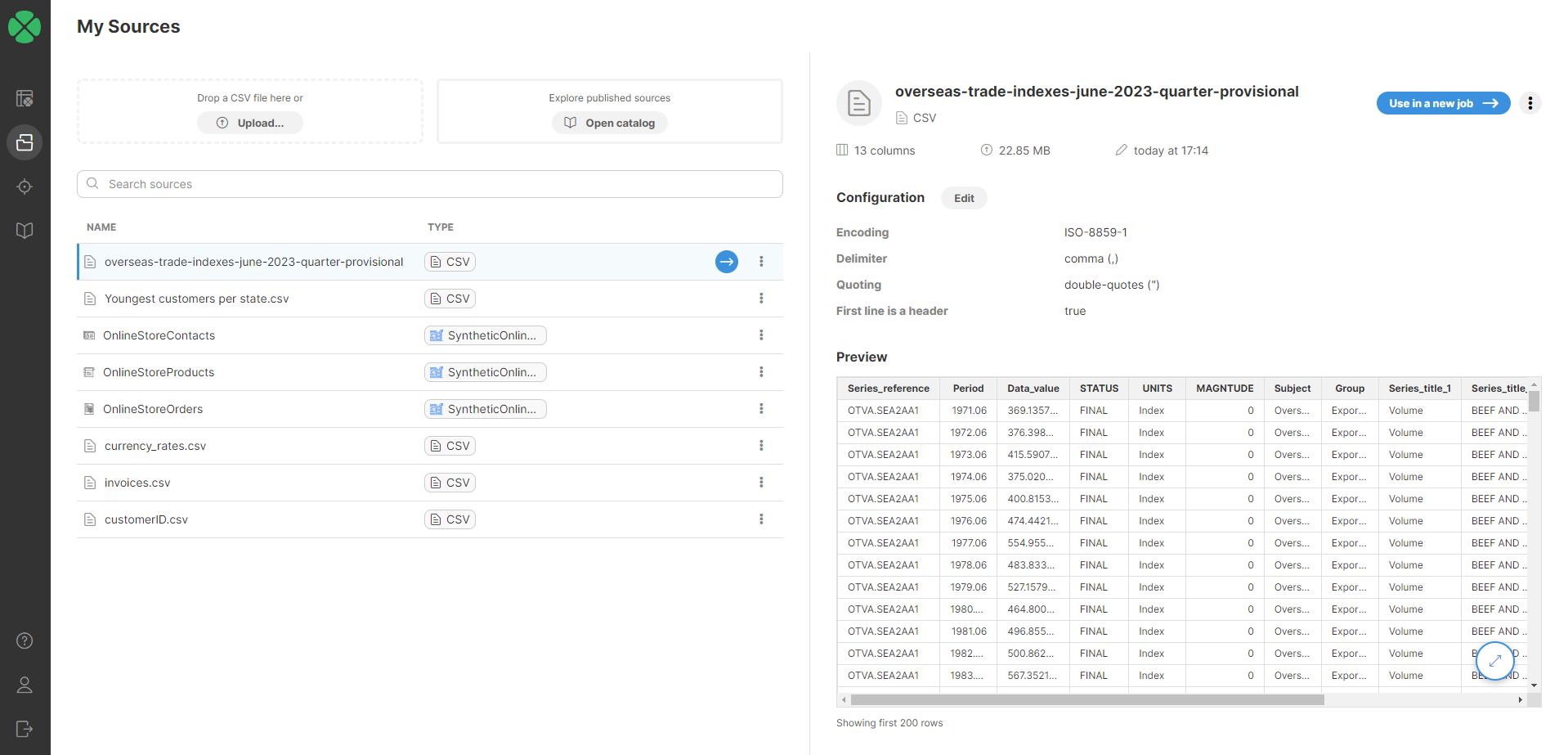 my sources csv file preview