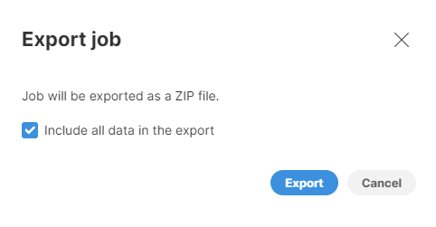 export job message