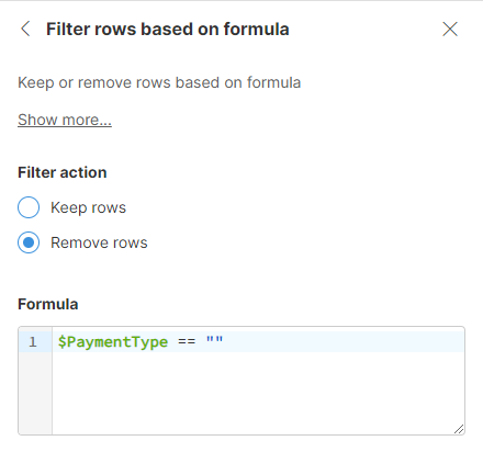 formula with empty string