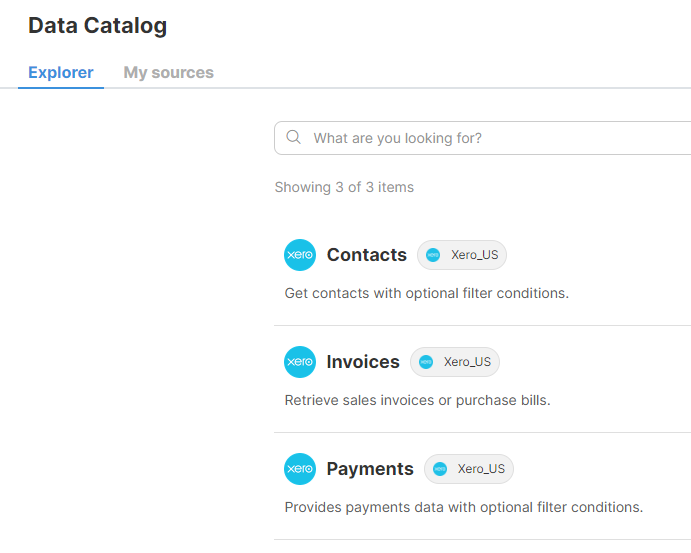 libraries xero us data catalog