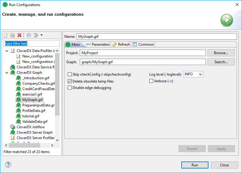 run configuration 010