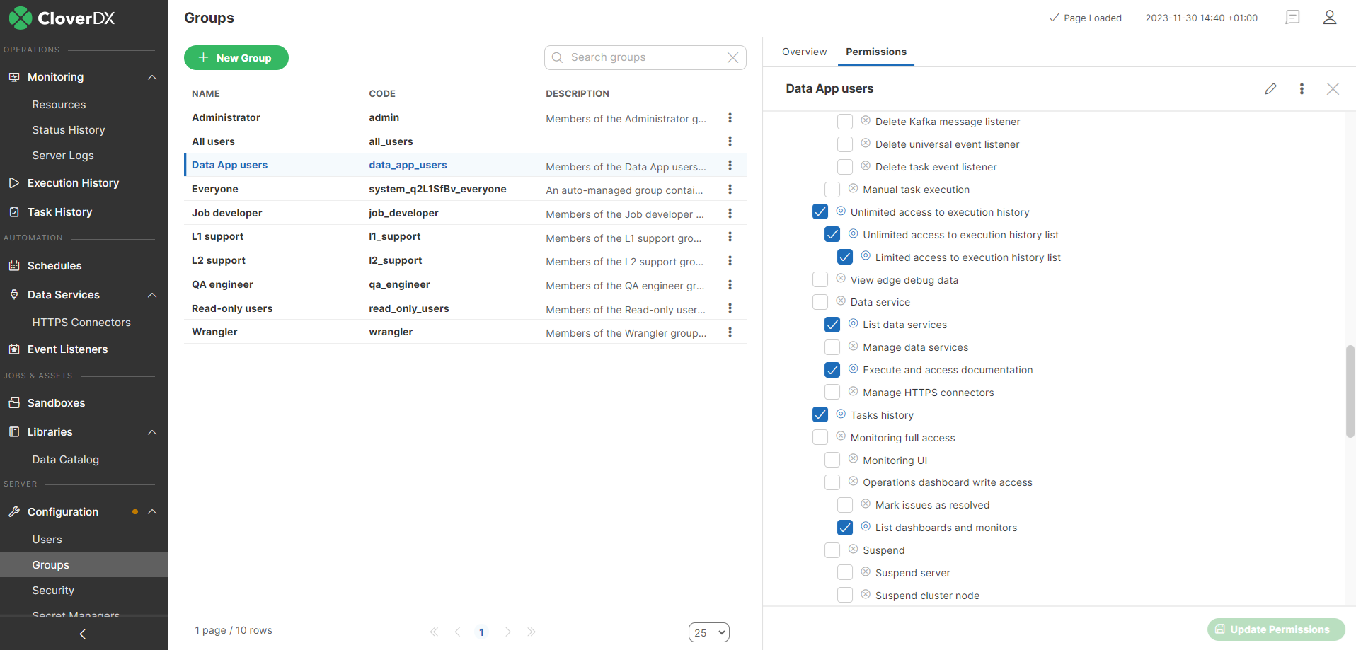 data apps permission business