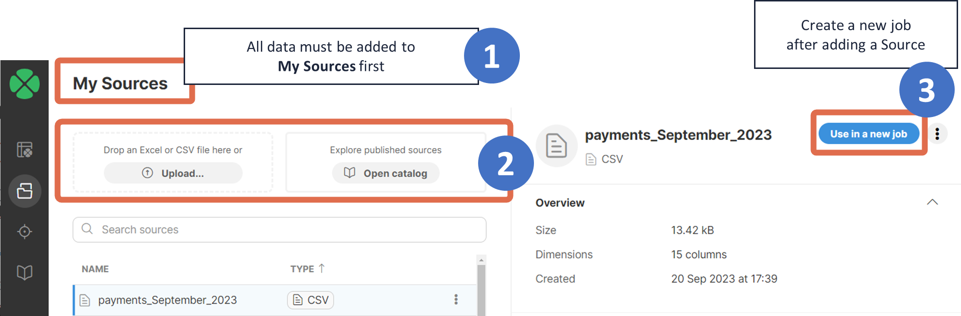 choosing data source