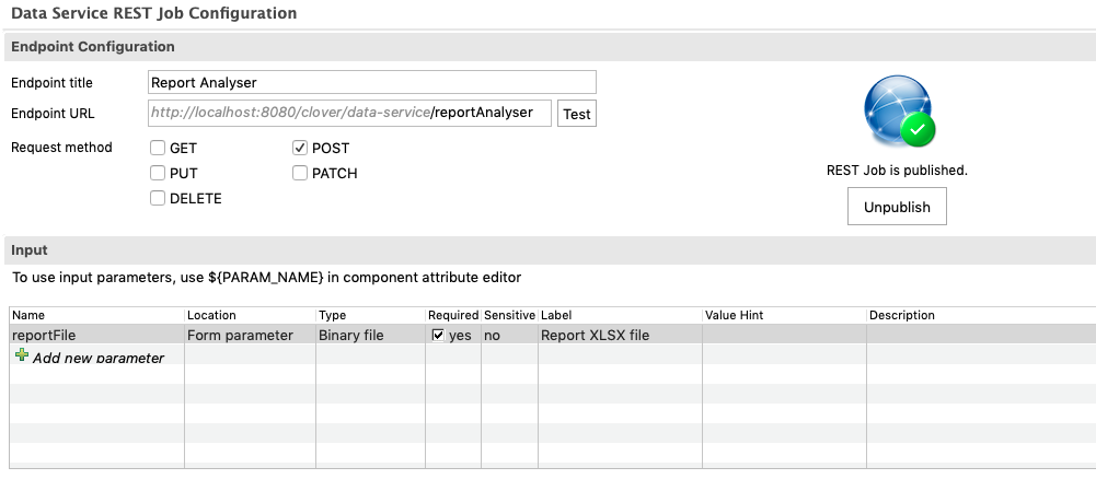 data apps rjob parameter file