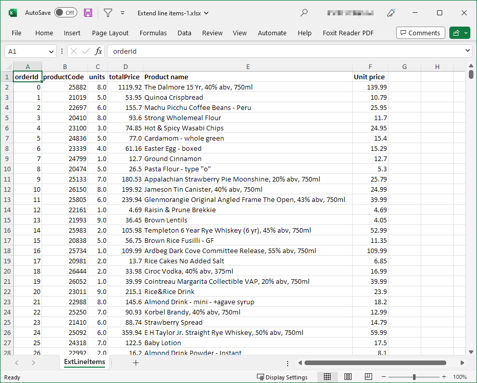 excel target output