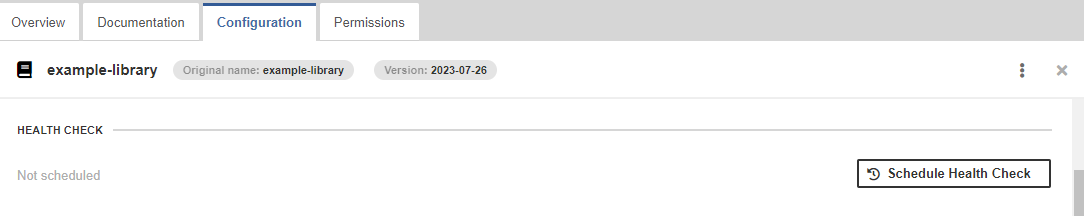 library configuration health check create schedule