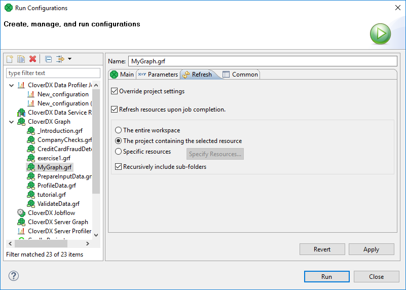 run configuration 030